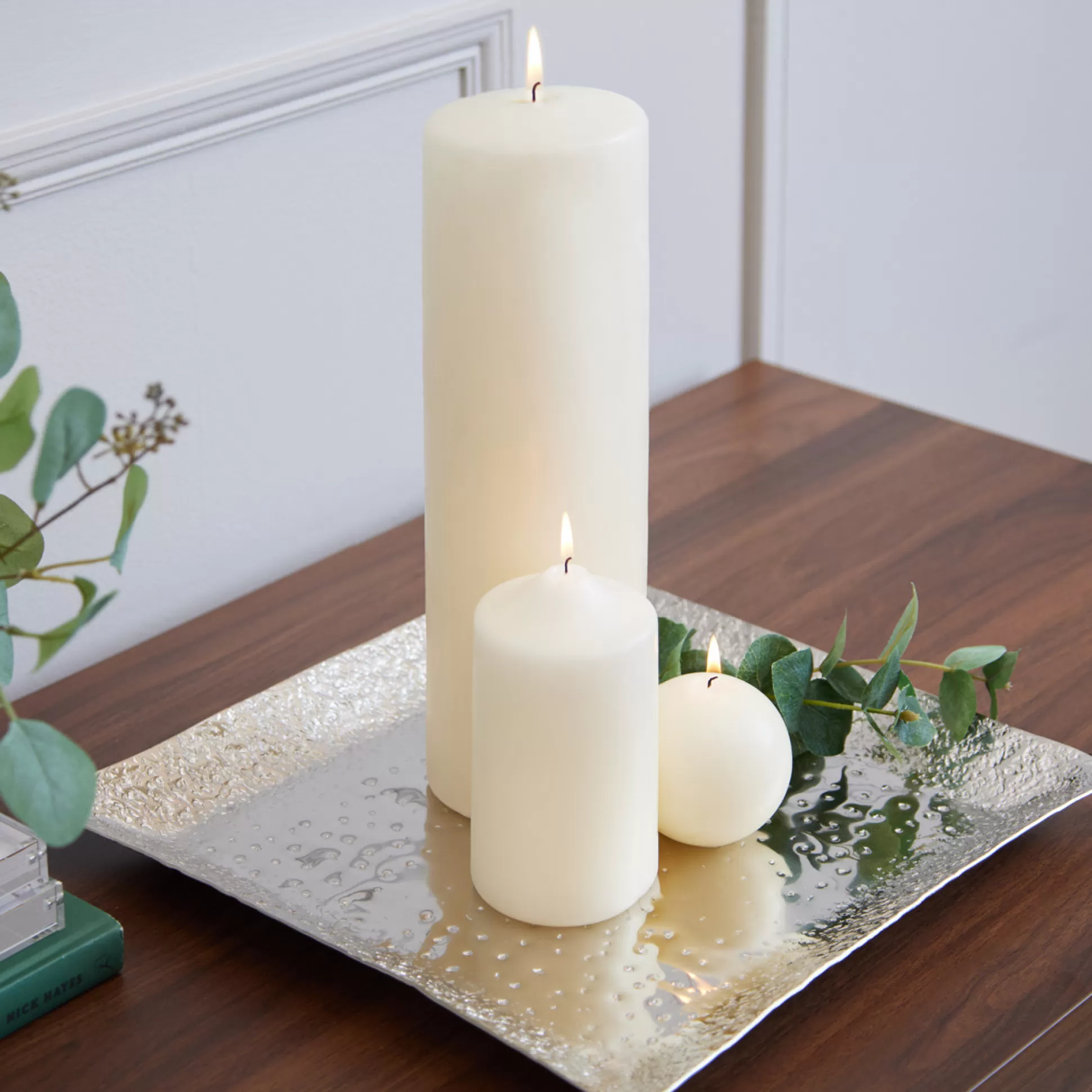 Candle Holders>Meadows and Byrne Ari Square Nickel Tray - Large