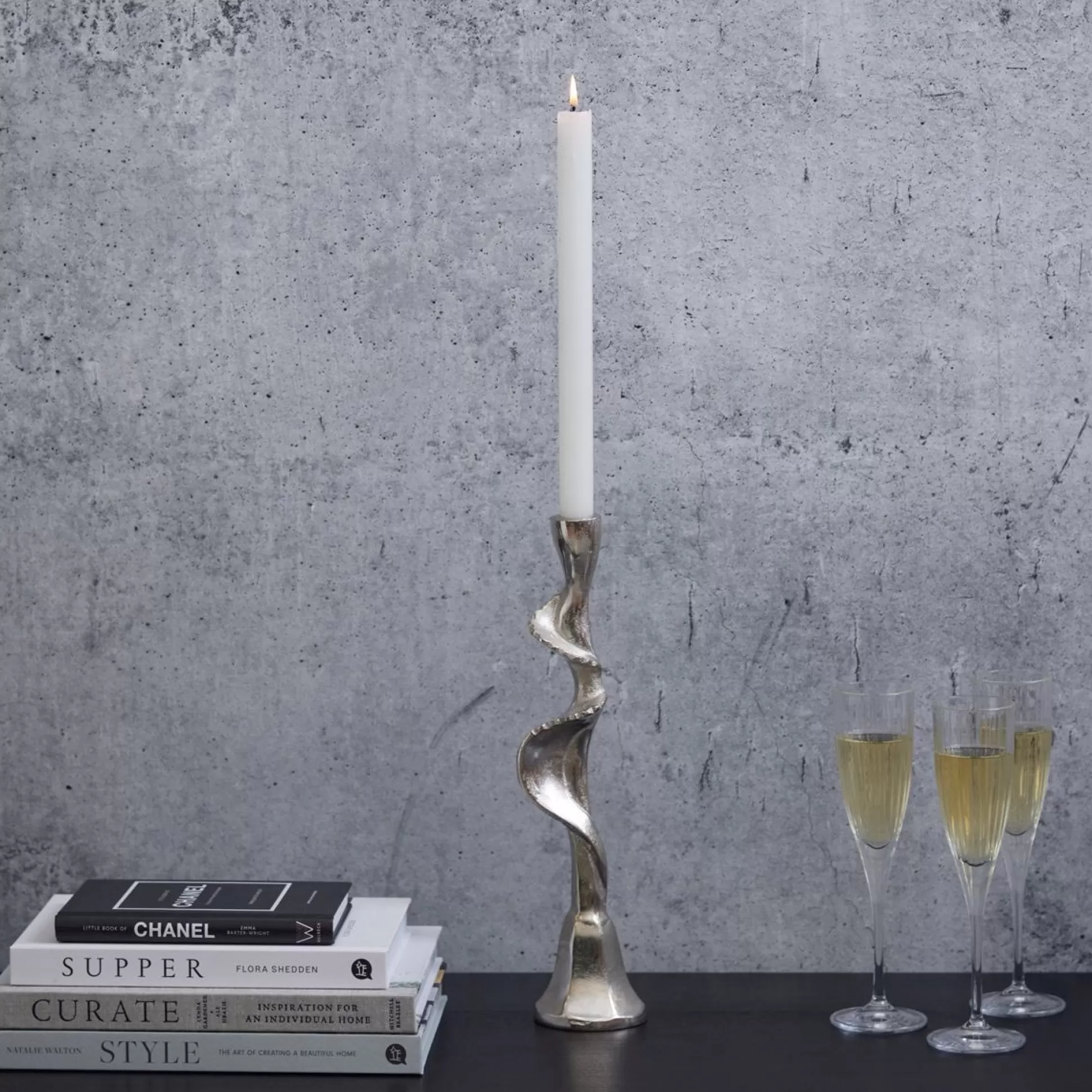 Candle Holders>Meadows and Byrne Cobra Taper Candle Holder