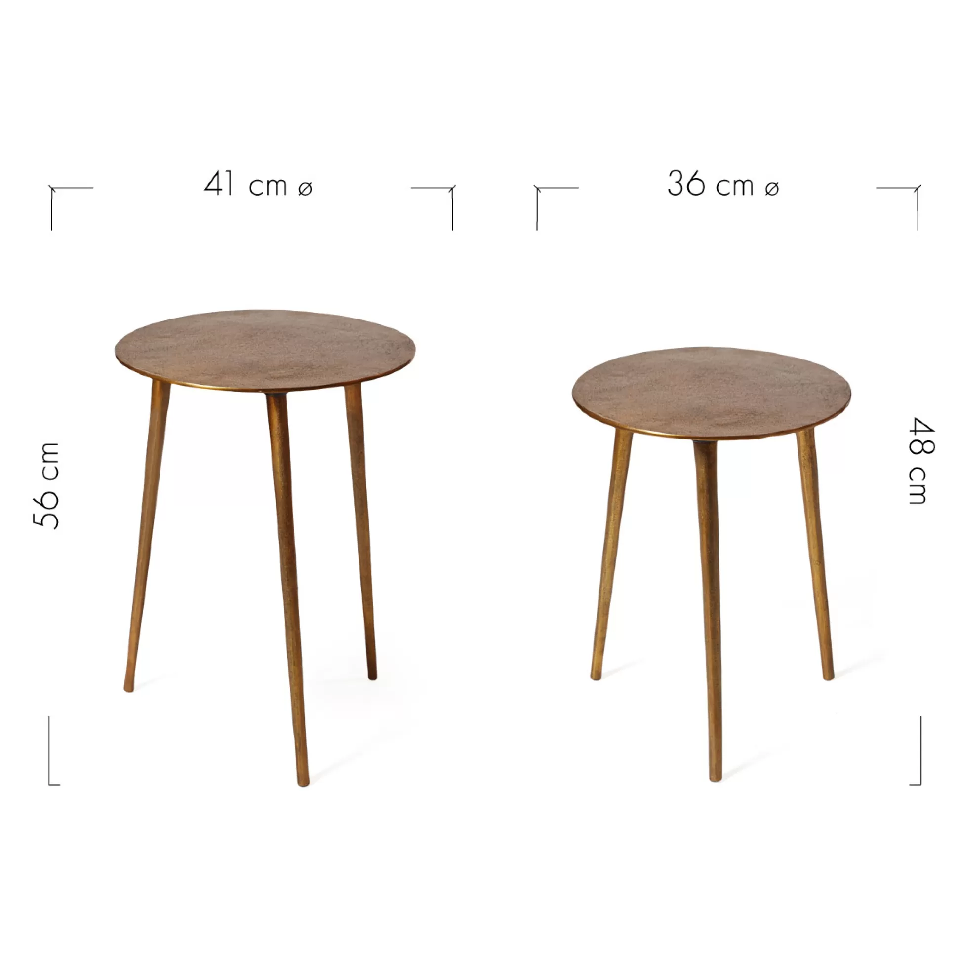 - Side Tables>Meadows and Byrne Cortina Antique Brass Side Tables - Set Of 2