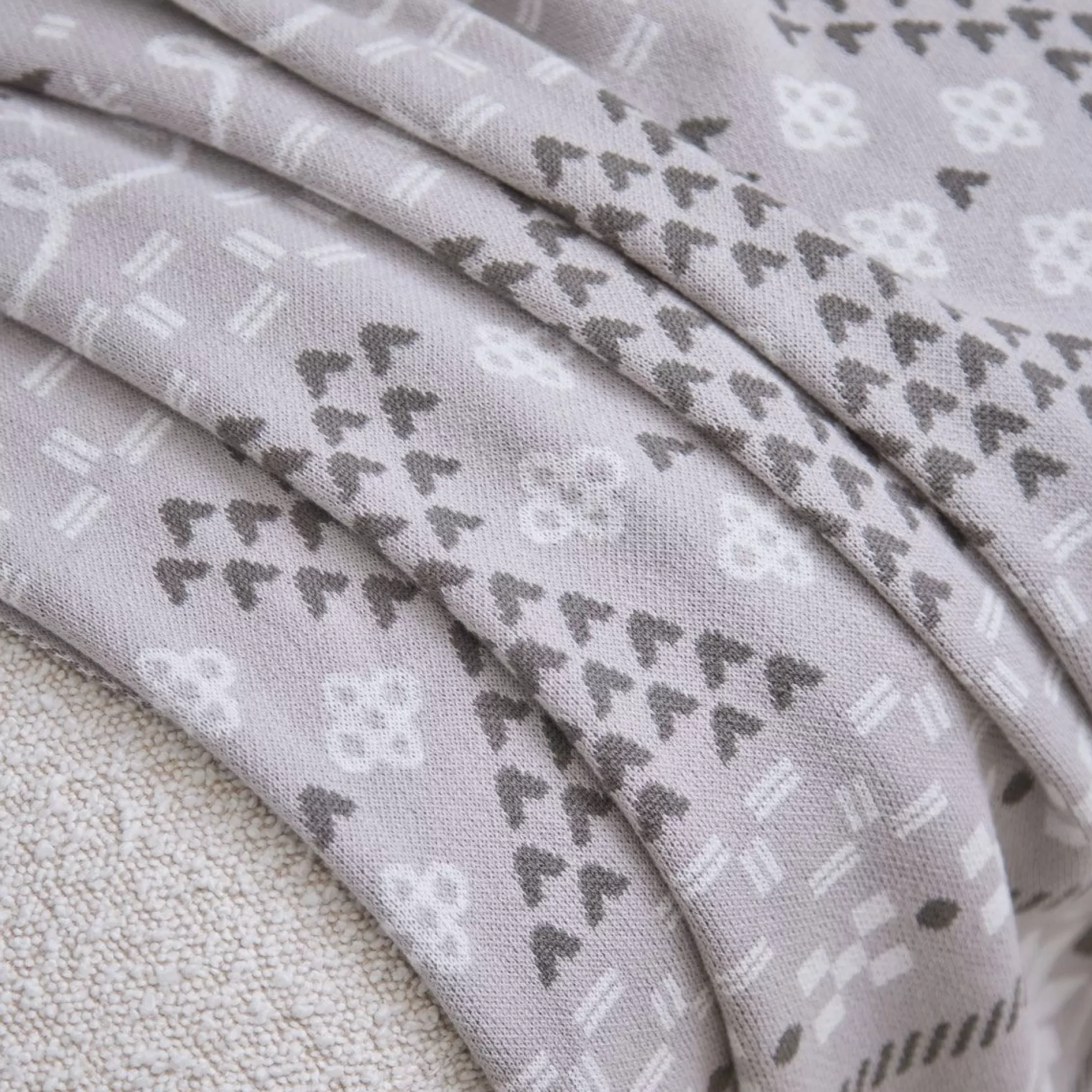 Blankets & Throws>Meadows and Byrne Fair Isle Throw Neutrals