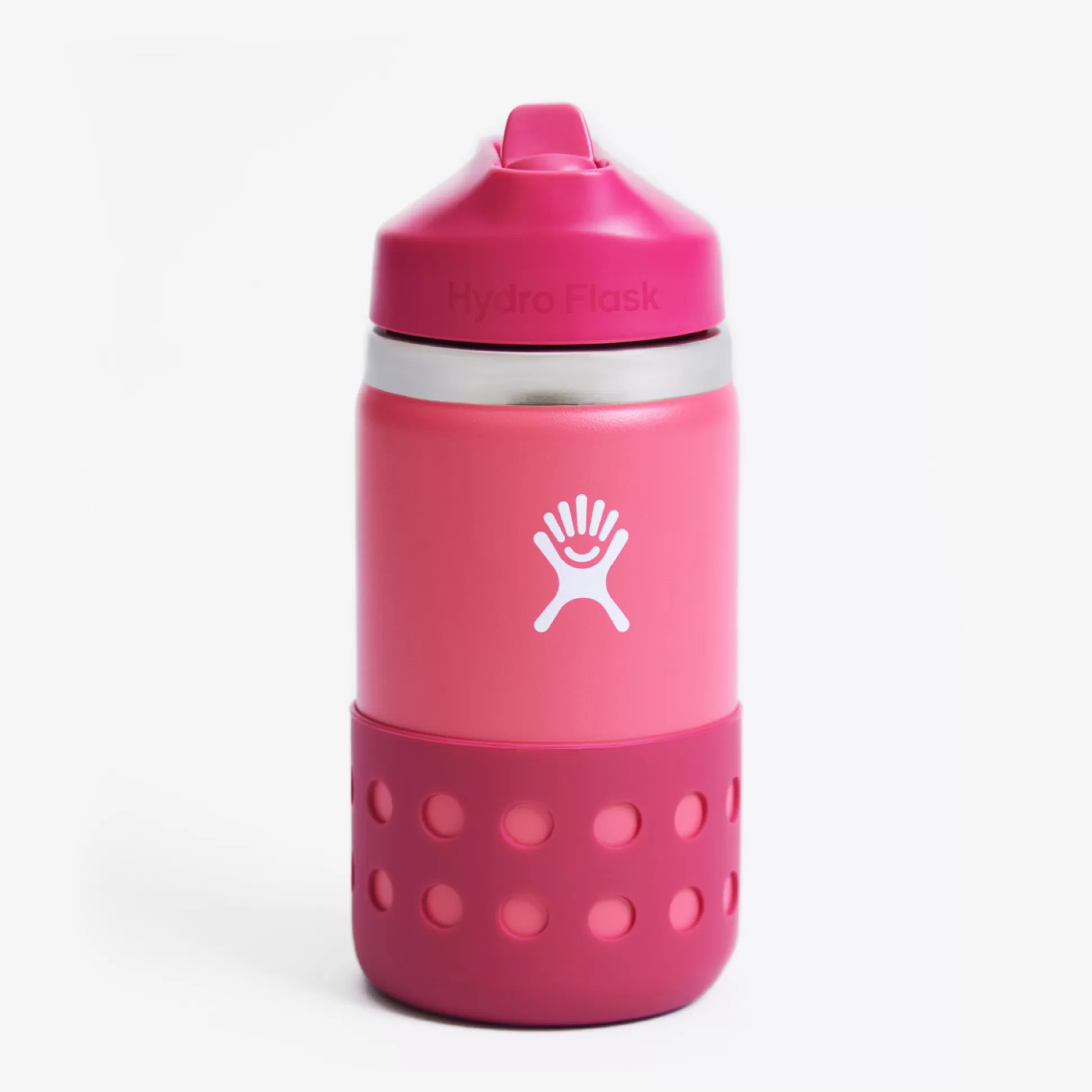 Travel Flasks & Picnic>Meadows and Byrne Hydro Flask 12 Oz Kids Wide Mouth Straw Lid & Boot - Peony
