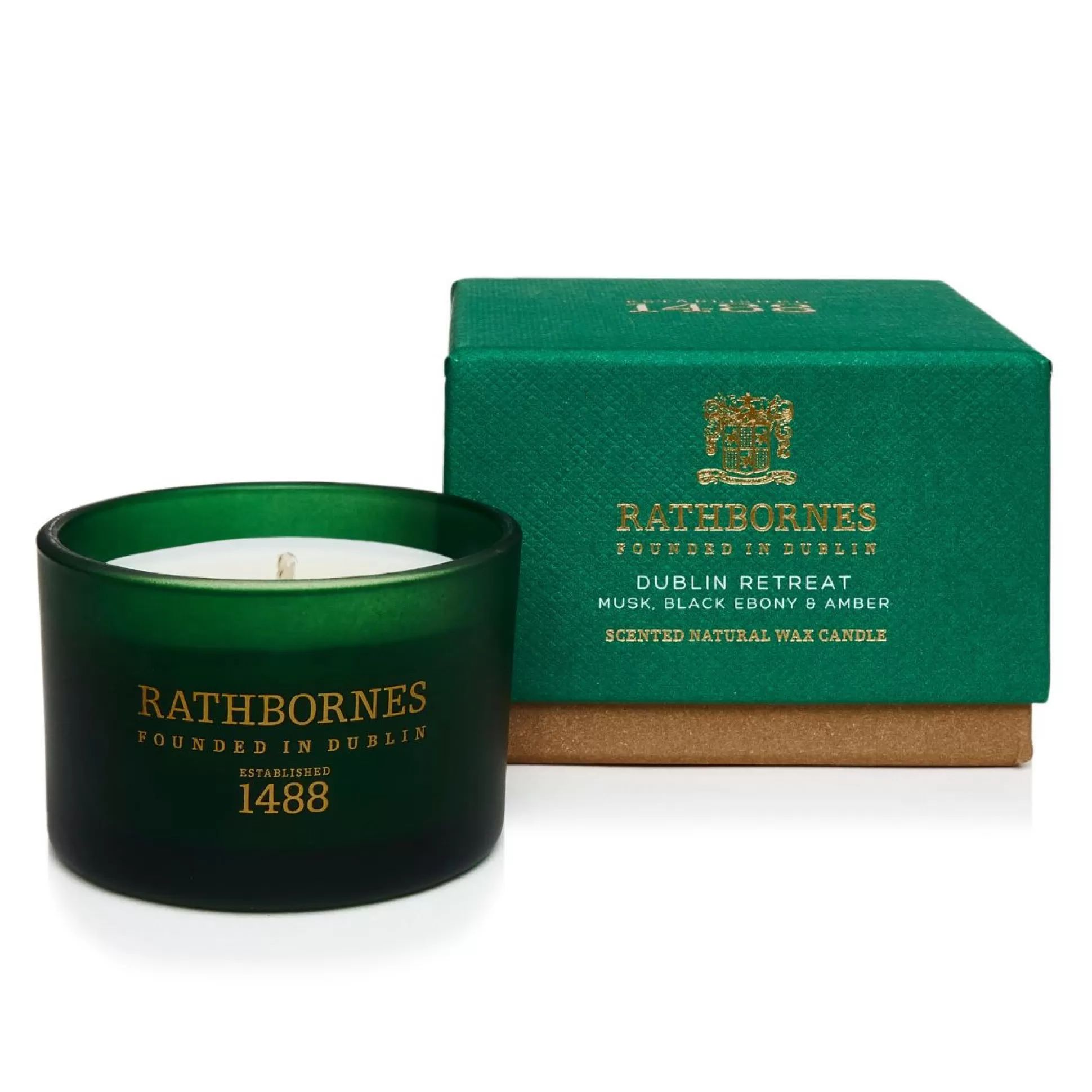 Scented Candles>Meadows and Byrne Rathbornes Dublin Retreat Musk, Black Ebony & Amber Scented Travel Candle
