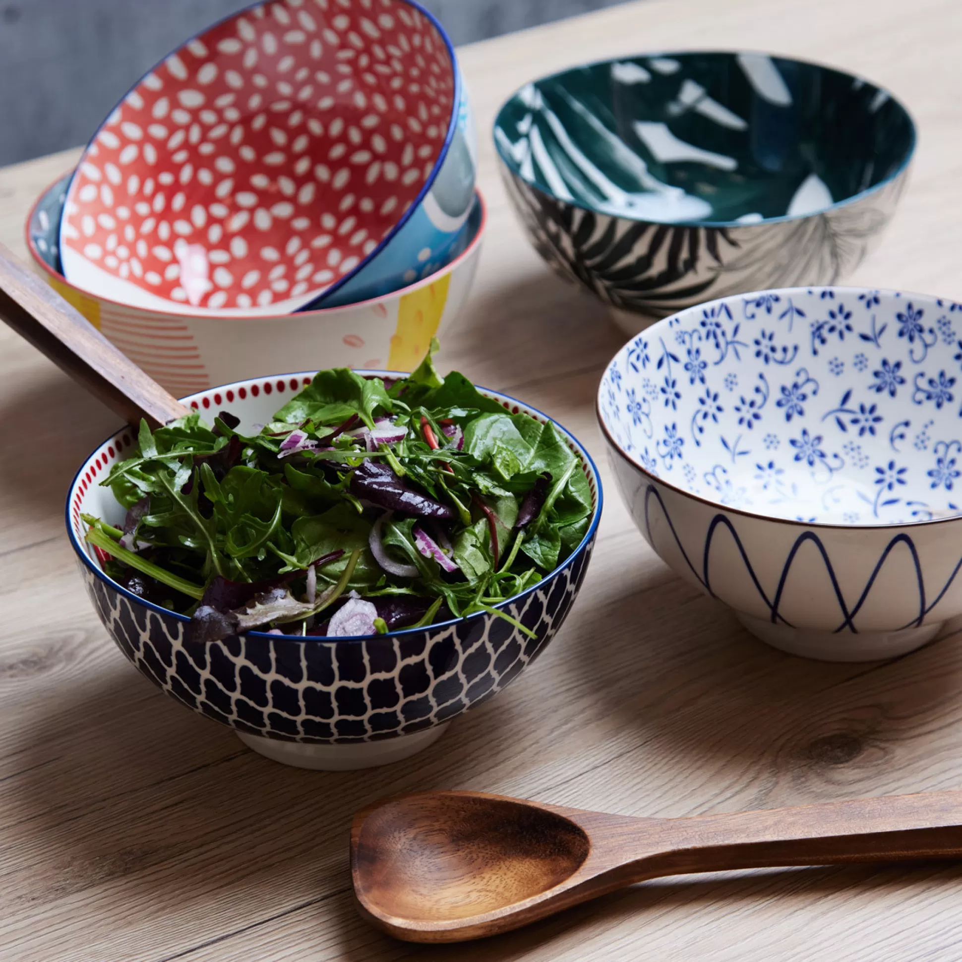 - Dinnerware Sets>Meadows and Byrne Tola Orange Bird/Navy Tile 20Cm Bowl - Set Of 3
